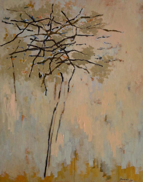 AU BORD DES ARBRES 2021 Huile sur toile 92 x 73 cm