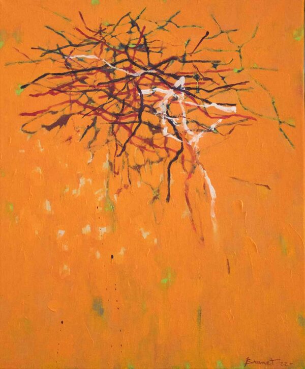 Arbre sur fond orange 2022
